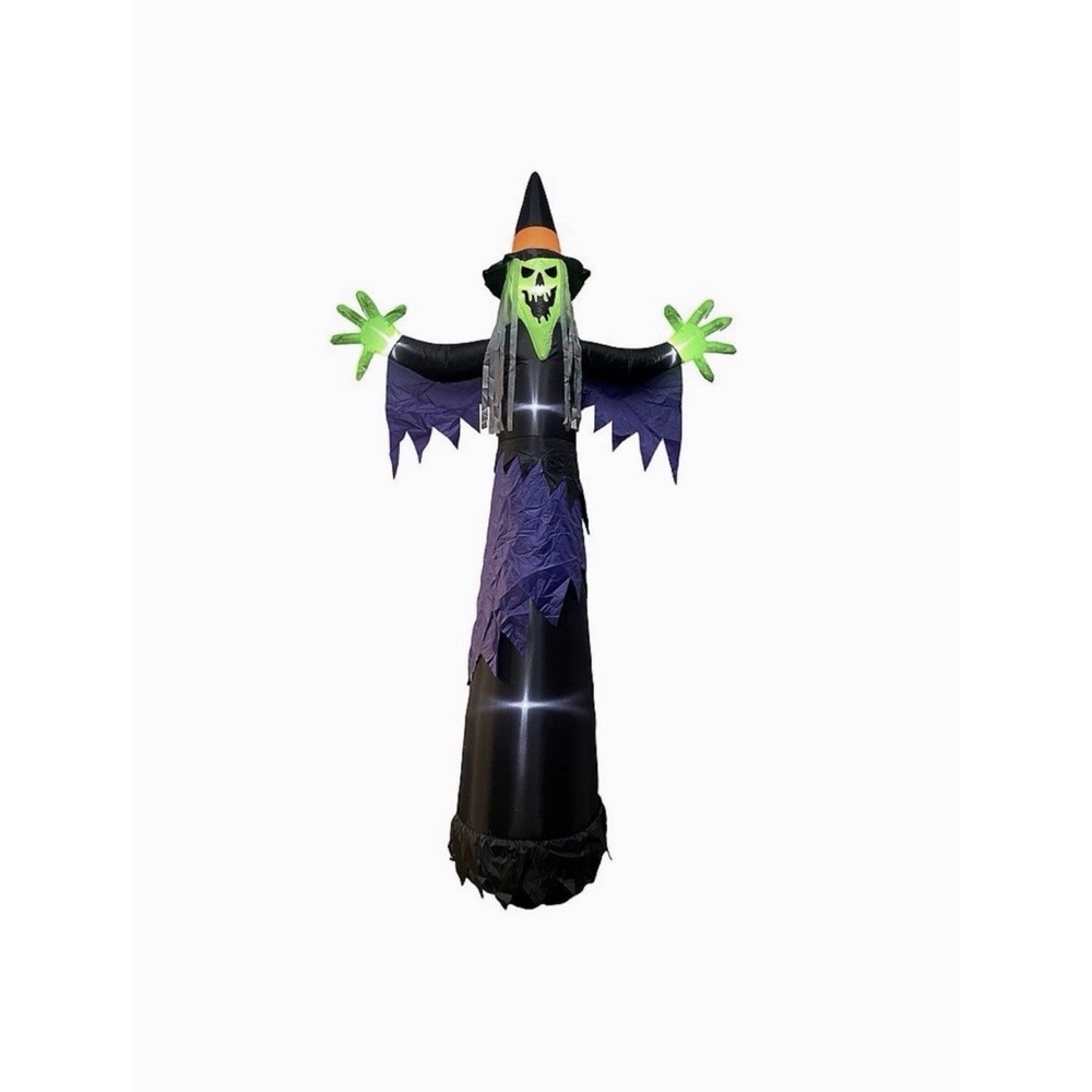 10 ft Witch Halloween Inflatable Decor with LED Lights Indoor/Outdoor - Picture 10 of 11